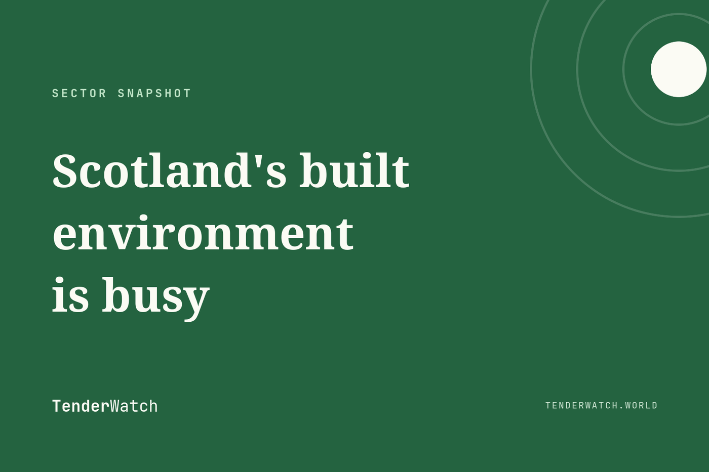 LandTheBid sector snapshot of construction and built environment tenders in Scotland